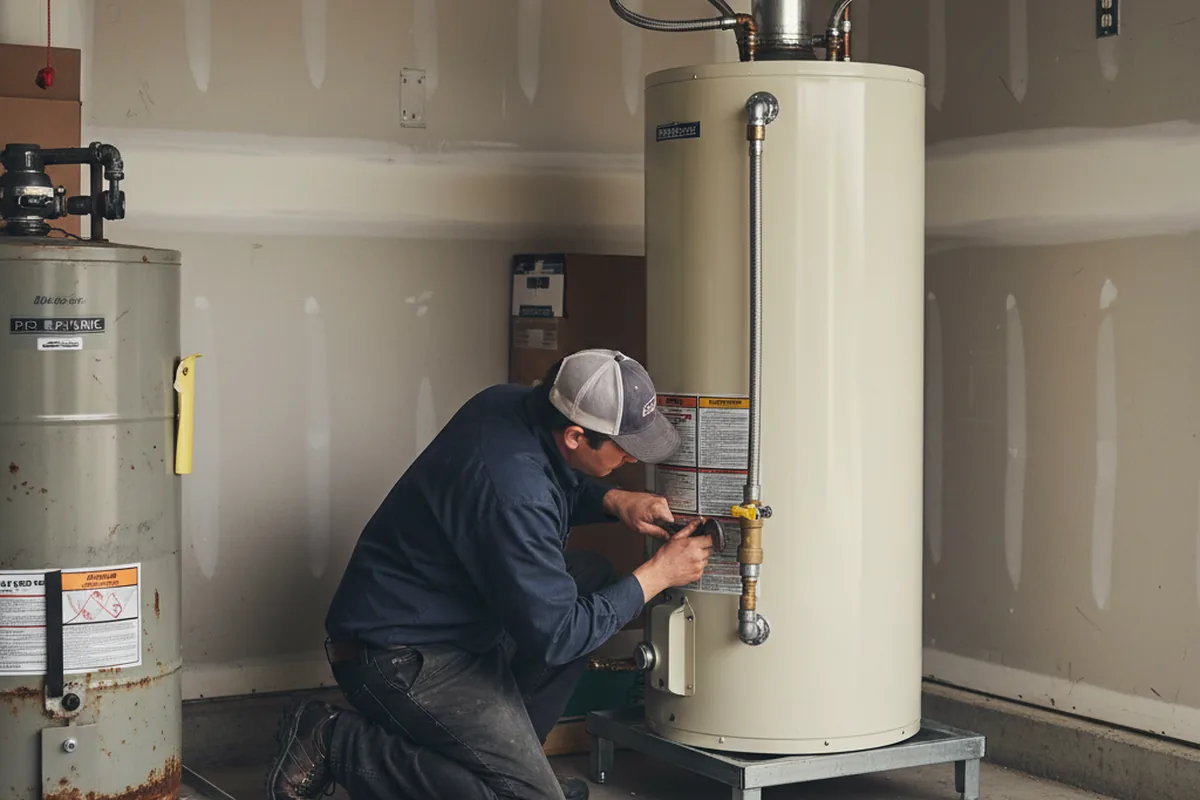 Water heater and shutoff valve replacement in Porter